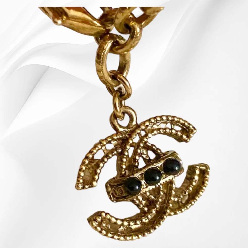 CHANEL | 2011 Fall 24k Gold Plated CC Charm Bracelet - Picture 4 of 11